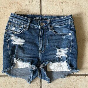 American Eagle High V-Rise Shortie Jean Shorts